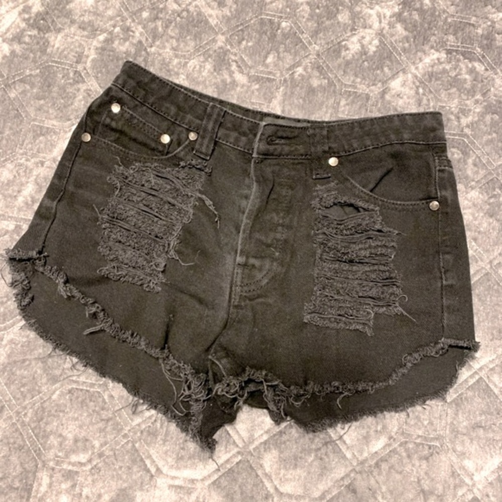 Minkpink Razor Distressed Jean Shorts